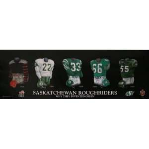 Saskatchewan Roughriders 5X15 Plaque   Heritage Jersey Print  