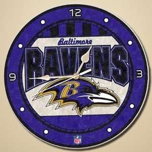 Baltimore Ravens 12 Art Glass Wall Clock  Sports 