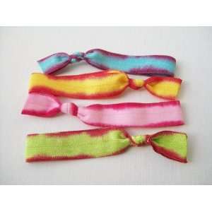   Ties Set of 4   Vintage Girl Tie Dye By Lucky Girl Hair Ties: Beauty