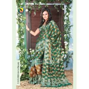   Georgette Party Wear Green and Mustard Saree /Sari 