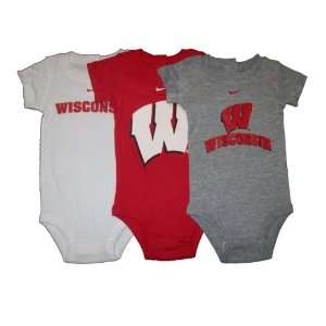  Wisconsin Badgers Nike Baby 3 Pack Creepers Sports 