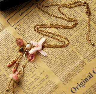 Pink Gold Color Dance Girl Shoes Fashion Necklace Z746  