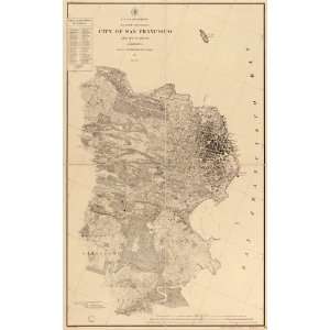 1893 map of San Francisco California, Topographic