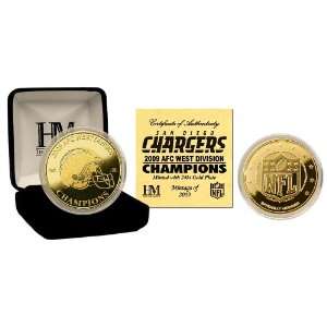  San Diego Chargers 09 AFC West Division Champions 24KT Gold Coin 