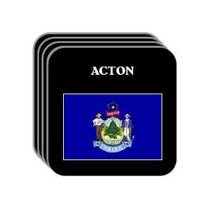  US State Flag   ACTON, Maine (ME) Set of 4 Mini Mousepad 