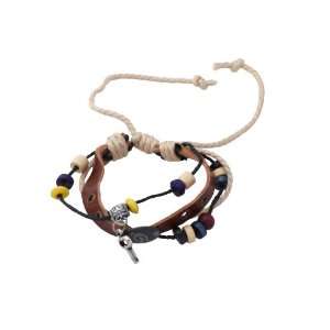  Leather Rope Strand Wrap Bracelet w/ Adjustable Size 