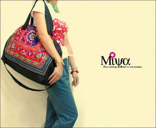 Miya CF 01 Ethnic Embroidery Shoulder Messenger Tote Gym Travel Bag 