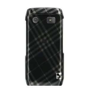   GRAY CROSS PLAID DESIGN CASE + LCD SCREEN PROTECTOR for BB PEARL 9100