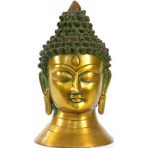  Buddha Head   Brass Sculpture