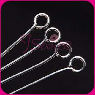 50pcs Silver Plated Eyepins  30mm Eye Pins Needles new  