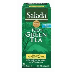 Salada Naturally Decaffeinated Green Tea, 100% Green Tea, 20 bags