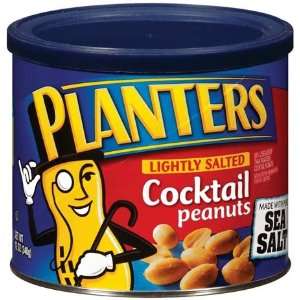 Planters Cocktail Peanuts Lightly Salted Made with Pure Sea Salt   12 