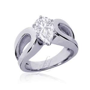  0.50 Ct Pear Shaped Solitaire Diamond Engagement Ring SI1 