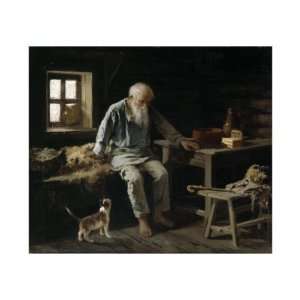 Old Man and his Cat, 1887 Giclee Poster Print by Ivan 