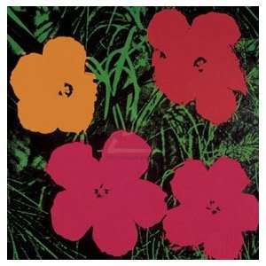  Andy Warhol 26W by 26H  Flowers, 1964 (1 red, 1 yellow 