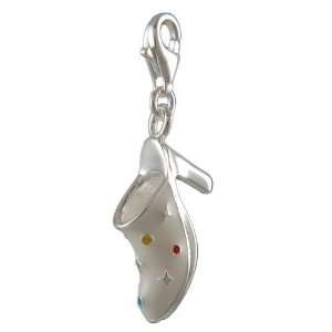   Charms clip on pendant mules shoe sterling silver 925 enamel Jewelry