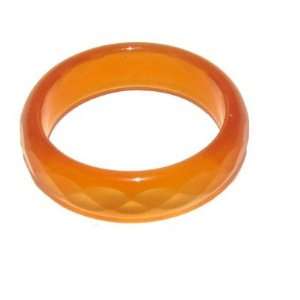 Carnelian Ring 02 Orange Band Faceted Cut Crystal Stone Display Stand 