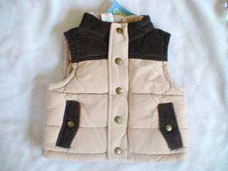 NWT GYMBOREE RODEO COWBOY BROWN FALL PUFFER VEST 6 12 M  