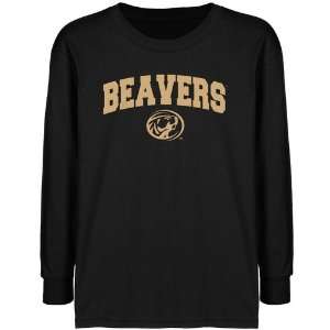  Bemidji State Beavers Youth Black Logo Arch T shirt 
