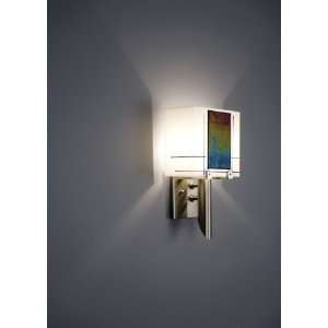   Steel Dessy Art Glass Wall Sconce with Single Light from the Dess