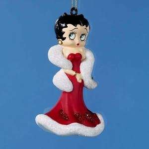  Betty Boop Wearing Fancy Red Dress Christmas Ornament 4 