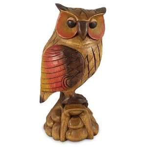  Wood sculpture, Wise Autumn Owl