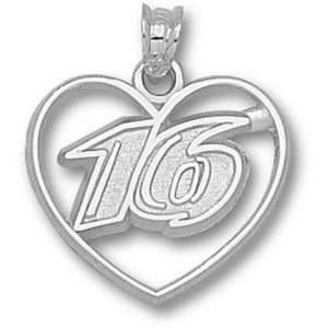  Greg Biffle 16 in Heart Pendant   Sterling Silver 