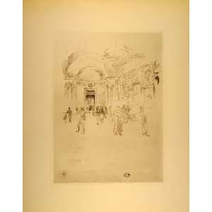  1914 Whistler Long Gallery Louvre Paris Lithograph NICE 