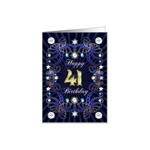    41st Birthday card, Diamond and Jewel Look Card Toys & Games