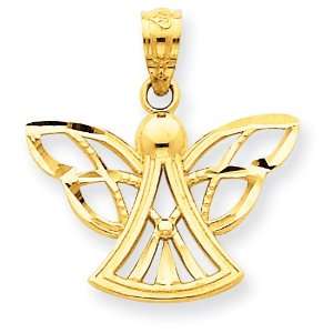  14k Diamond cut Angel Pendant: Jewelry