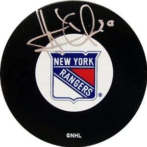  Henrik Lundqvist Autographed New York Rangers Puck Sports 