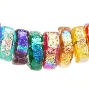    9mm Multi Color Square Dichroic Glass Beads Arts, Crafts & Sewing