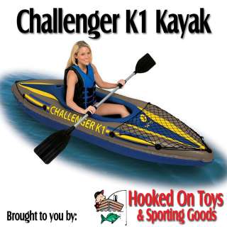 Intex Challenger K1 One Person Kayak Kit w/ Oars & Pump  