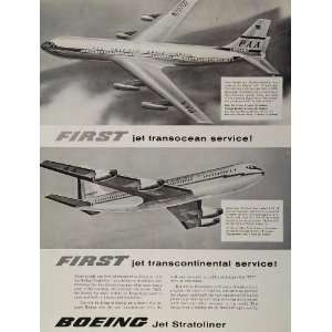  1955 Ad Boeing Jet Stratoliner Pan Am American Airplane 