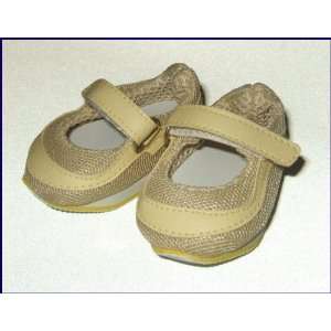  Yellow and Beige One Strap Sneakers Doll Shoes Fit 