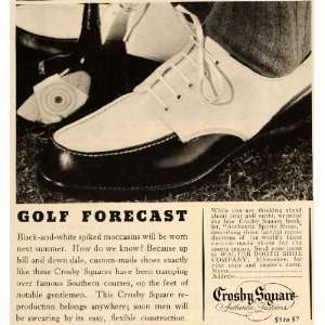 1935 Ad Walter Booth Shoe Co Crosby Square Fashion Golf 