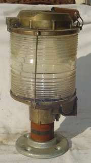   Tall Solid Cast Brass Ships Masthead Light w/ Fresnel Lens   Rewired