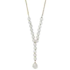  Silver tone Crystal Beaded Y 16w/Ext Necklace Jewelry