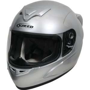  Xpeed Solid XP509 Road Race Motorcycle Helmet   Silver 