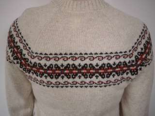   Isle SHETLAND WOOL Blens Retro Ski Womens SWEATER USA 32 Sm  