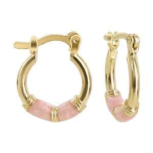  Baby Pink Enamel Band 2mm Thick Hinge With Notched Post Findings Hoop