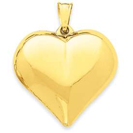 14K Yellow Gold Largest Puffed Heart Charm Pendant 4 grams  