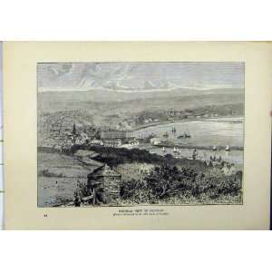  1898 General View Douglas Isle Man Boats Town Print