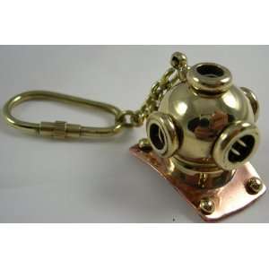  Nautical Solid Brass Dive Helmet Key Chain: Office 