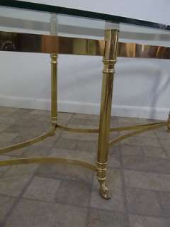 vintage brass and glass hoofed hooves coffee table made in italy 