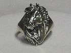 graceful horse head sterling ring 8 5 size one only