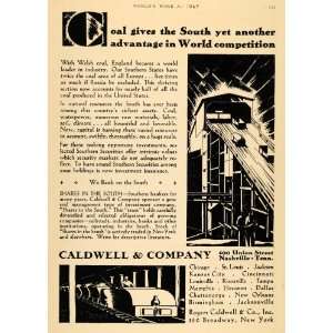  1929 Ad Caldwell & Co Welsh Coal Industry Raw Material 