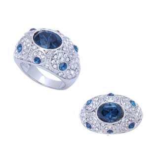 Dome Shape Cocktail Ring w/ 10mm Rhinestone in 4 Colors  