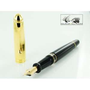  Aurora 88 Large Fountain Pen Gold Plate And Black Fine 