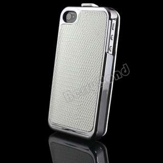 Deluxe Snake Flip Leather Case Cover Skin for Apple iPhone 4S 4 4G 